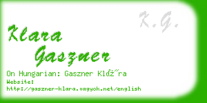 klara gaszner business card